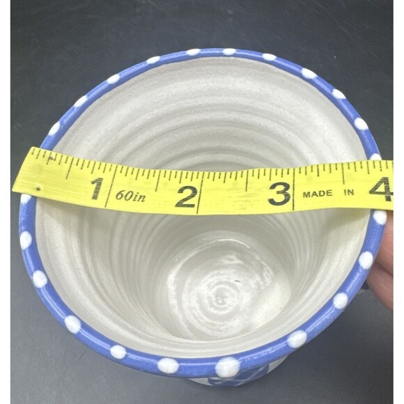 Art Studio Pottery BLUE & WHITE Glazed Butterfly/Firefly Mug Signed 12oz - Picture 9 of 9